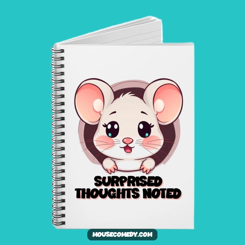 Funny Kawaii Surprised Mouse Notebook: Peeking Out, Perfect for Notes