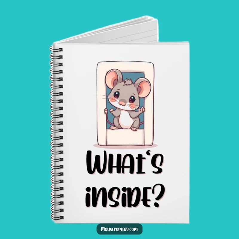 Funny Curious Mouse Notebook - Journal Peeking Critter Cover, Perfect Funny Gift