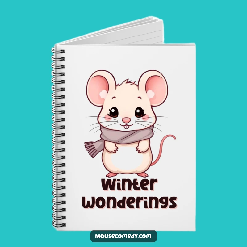 Funny Kawaii Mouse Notebook - Jot Down Cozy Thoughts, Winter Diary
