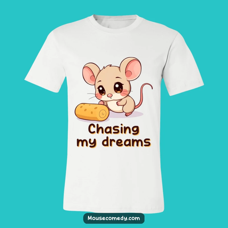 Funny Mouse T-Shirt: Wide-Eyed Crumb Chase, Adorable Humor, Perfect Funny Gift