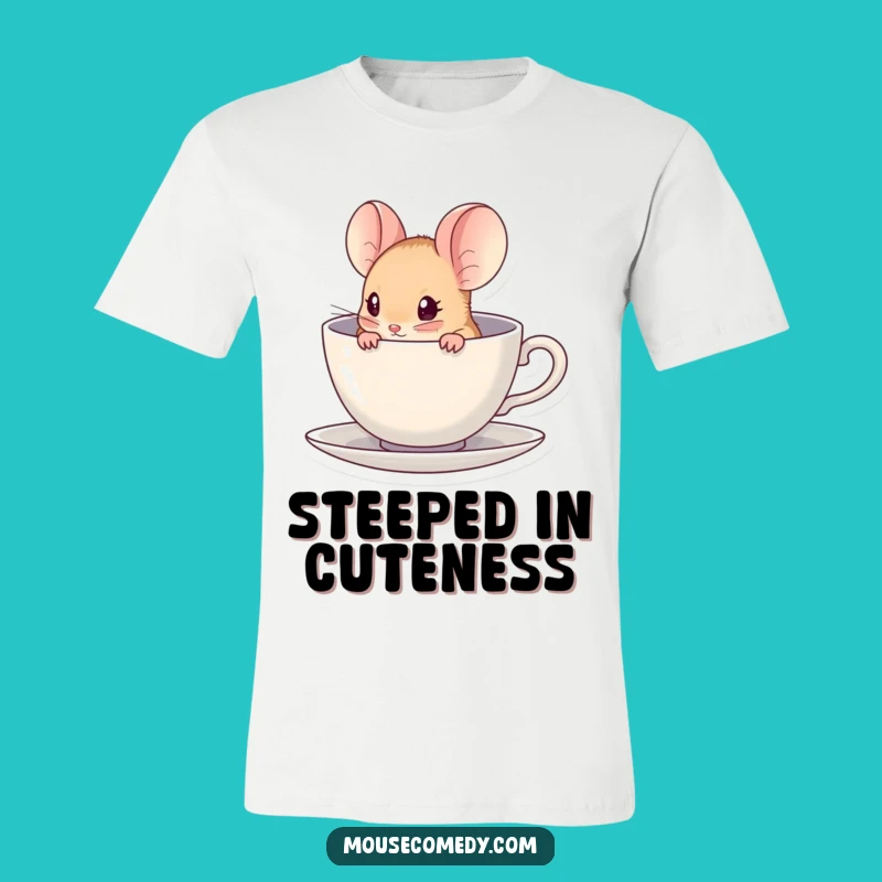 Funny Kawaii Mouse T-Shirt - Teacup Explorer, Cute & Comical Tee