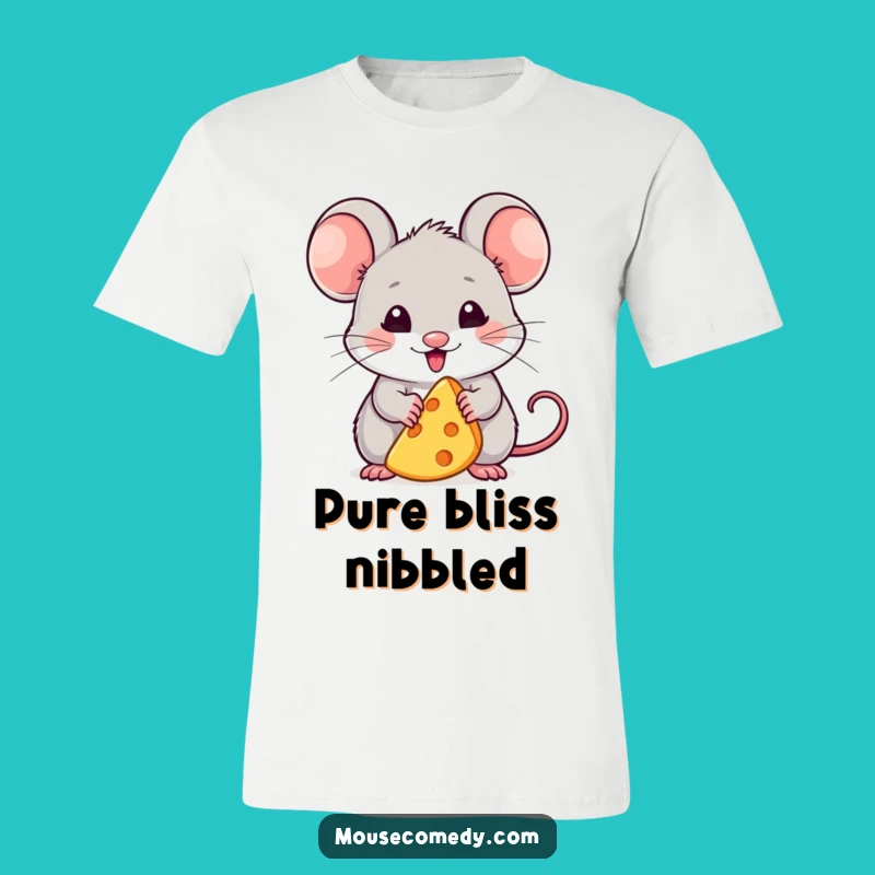 Funny Kawaii Mouse T-Shirt: Cheese Bliss Tee - Cute Gift Idea!