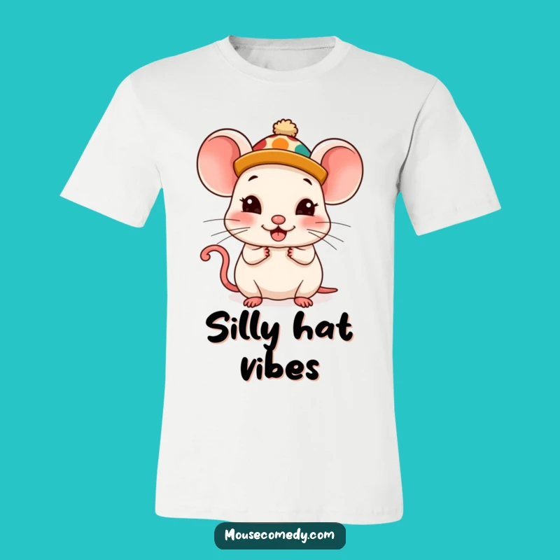 Funny Kawaii Mouse T-Shirt: Silly Hat, Comically Pleased Humorous Gift