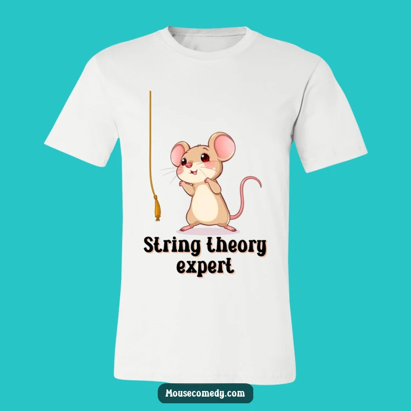 Funny Leaping Mouse String T-Shirt - Playful Animal Tee, Ideal Funny Gift!