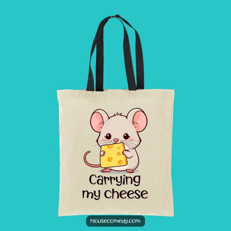 Funny Kawaii Mouse Cheese Balance Tote Bag: Carry Your Focus & Funnies Funny Gift!