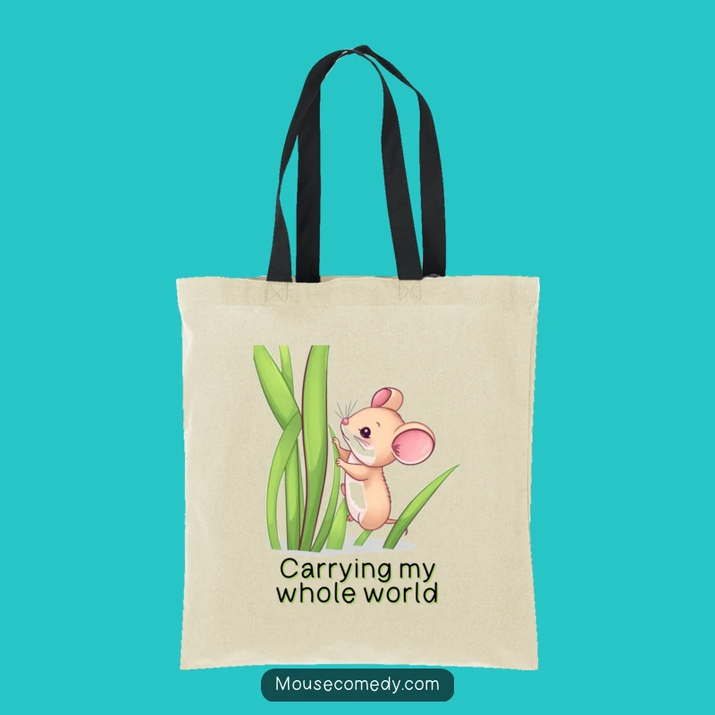 Funny Mouse Grass Adventure Tote Bag: Carry Your Essentials with Humor
