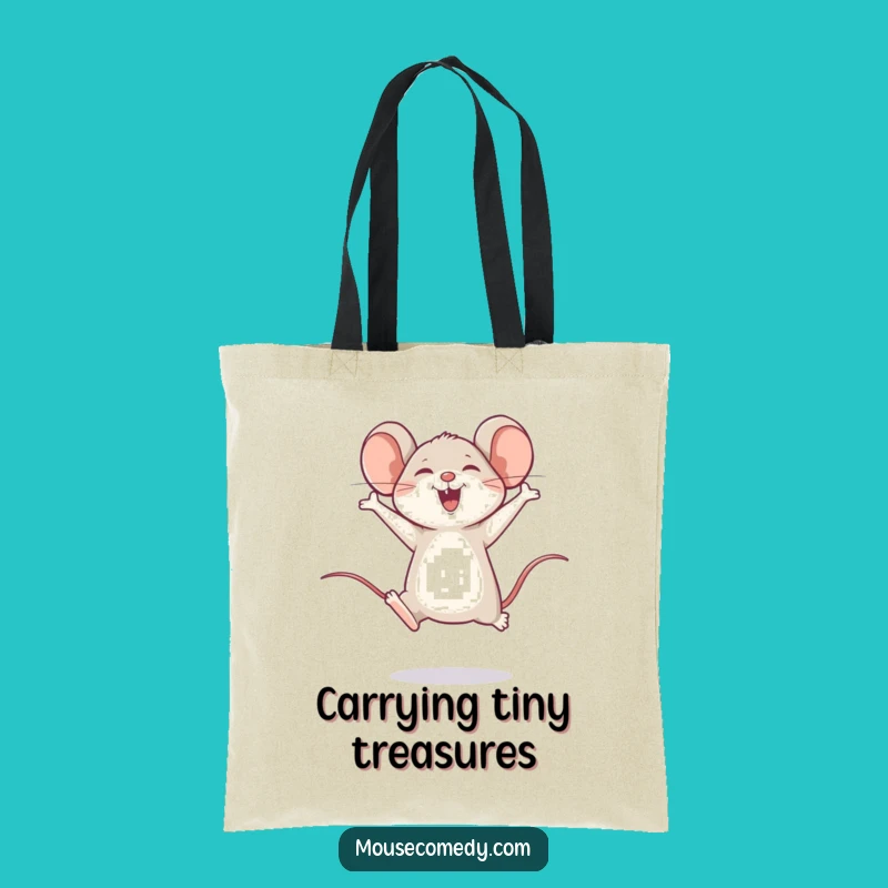 Funny Happy Mouse Leap Tote Bag: Carry Your Joyful Spirit