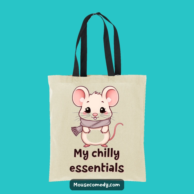 Funny Kawaii Mouse Tote Bag - Cold Weather Cute, Durable & Whimsical