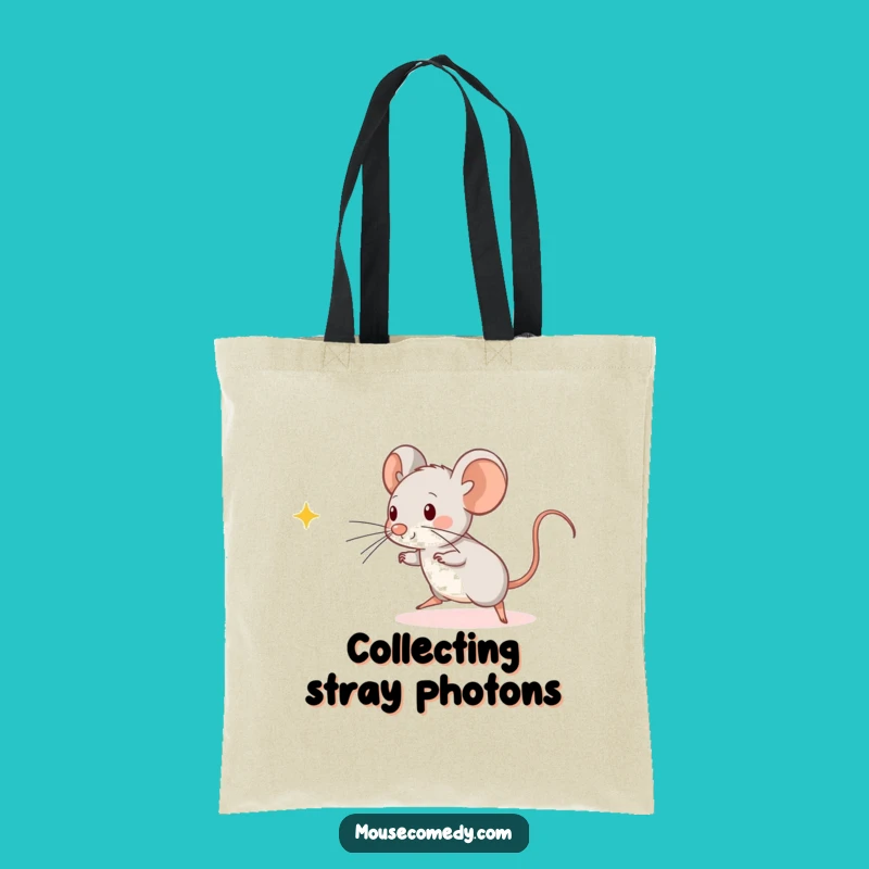 Funny Kawaii Mouse Tote Bag: Light Chasing Fun, Perfect Humorous Gift