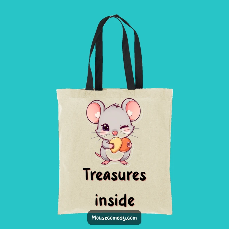 Funny Mischievous Mouse Tote Bag - Secret Treat Collector, Eco-Friendly Gift