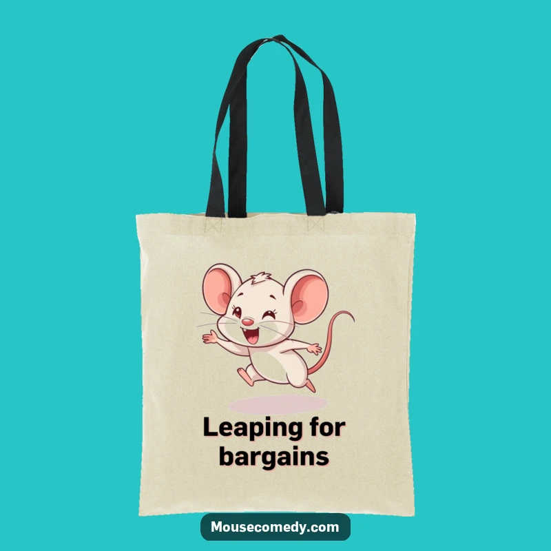 Funny Mouse Cub Tote Bag: Clumsy Leaps, Chic Funny Gift
