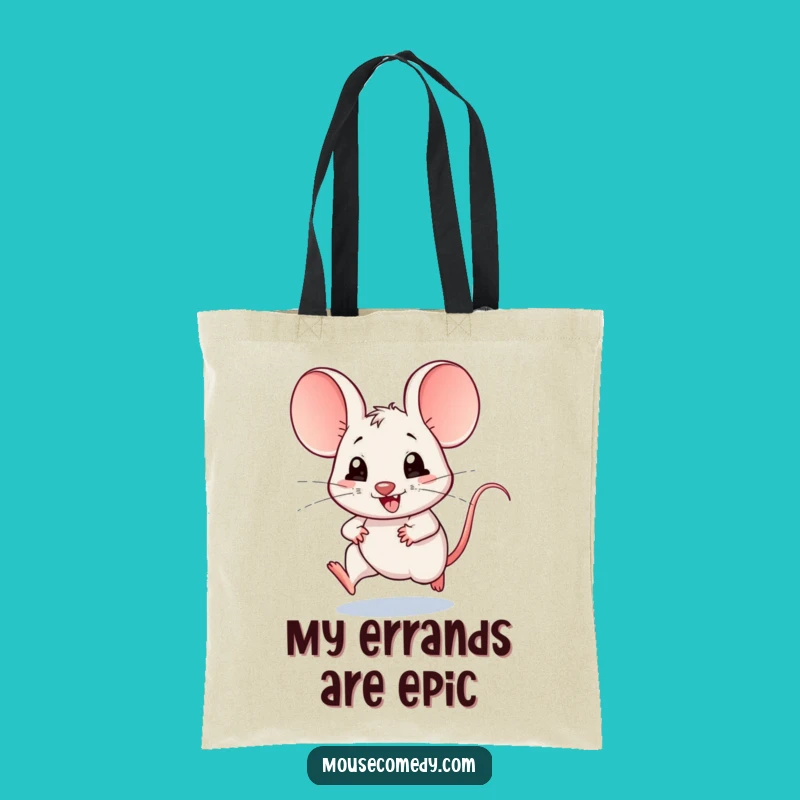 Funny Kawaii Mouse Tote Bag: Joyful Scampering Art - Durable & Cute Gift!