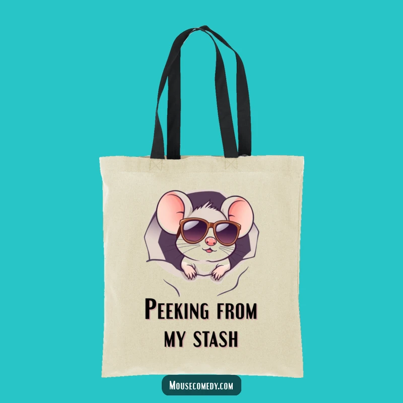 Funny Kawaii Mouse Sunglasses Tote Bag: Carry Your Secrets & Style Funny Gift!